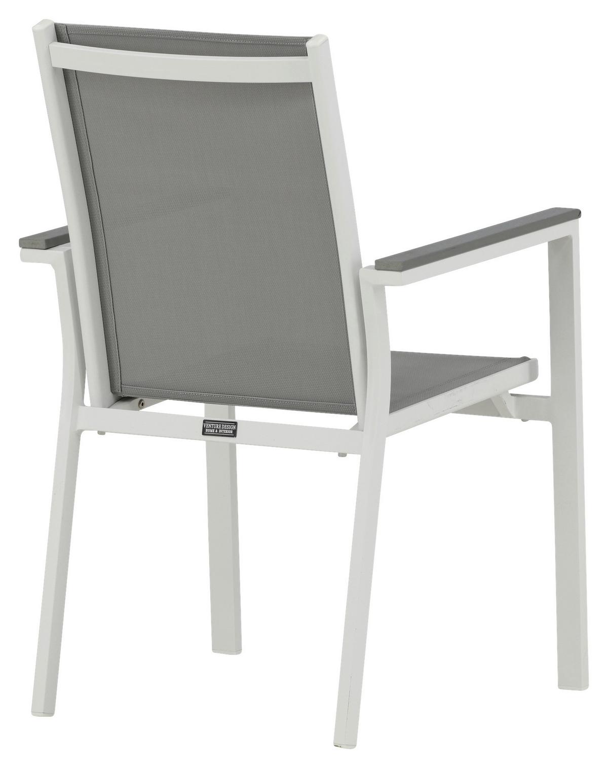 Gartensessel-set 2-tlg. Parma Metall/textil - Weiß/Grau, KONVENTIONELL, Textil/Metall (57/90/60cm) - Gardenson