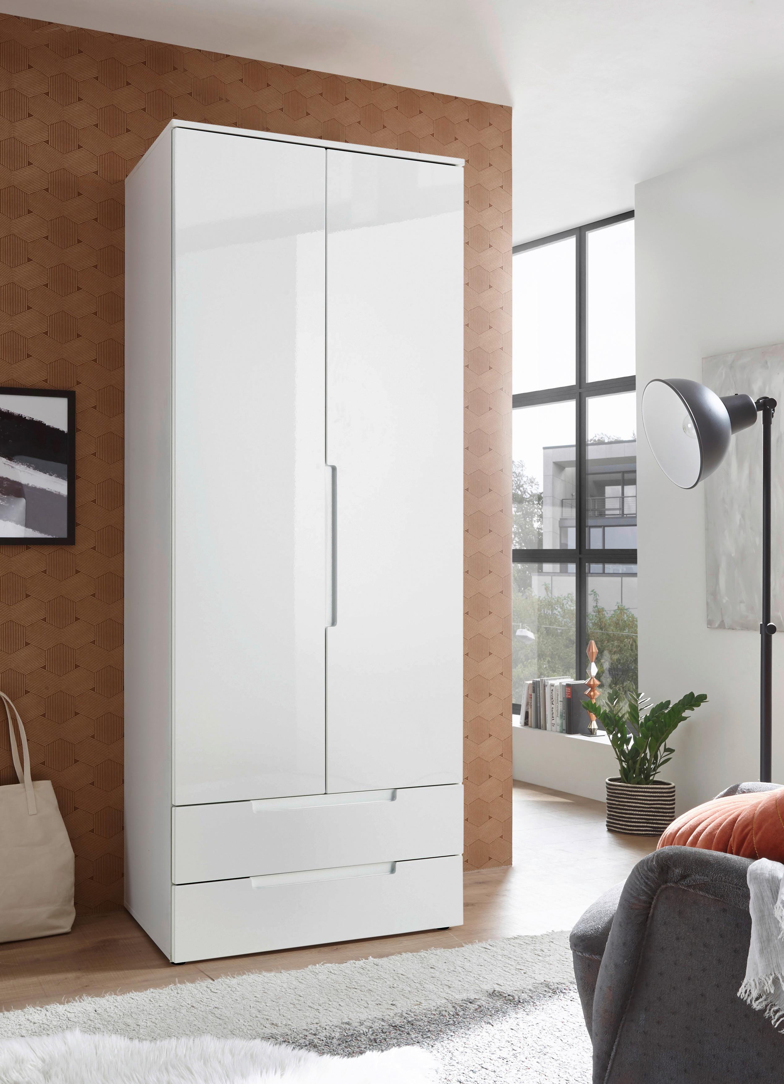 Drehtürenschrank +schubladen B: 84 cm Spice, Weiß - Eichefarben/Weiß, MODERN, Holzwerkstoff (84/208/57cm) - MID.YOU