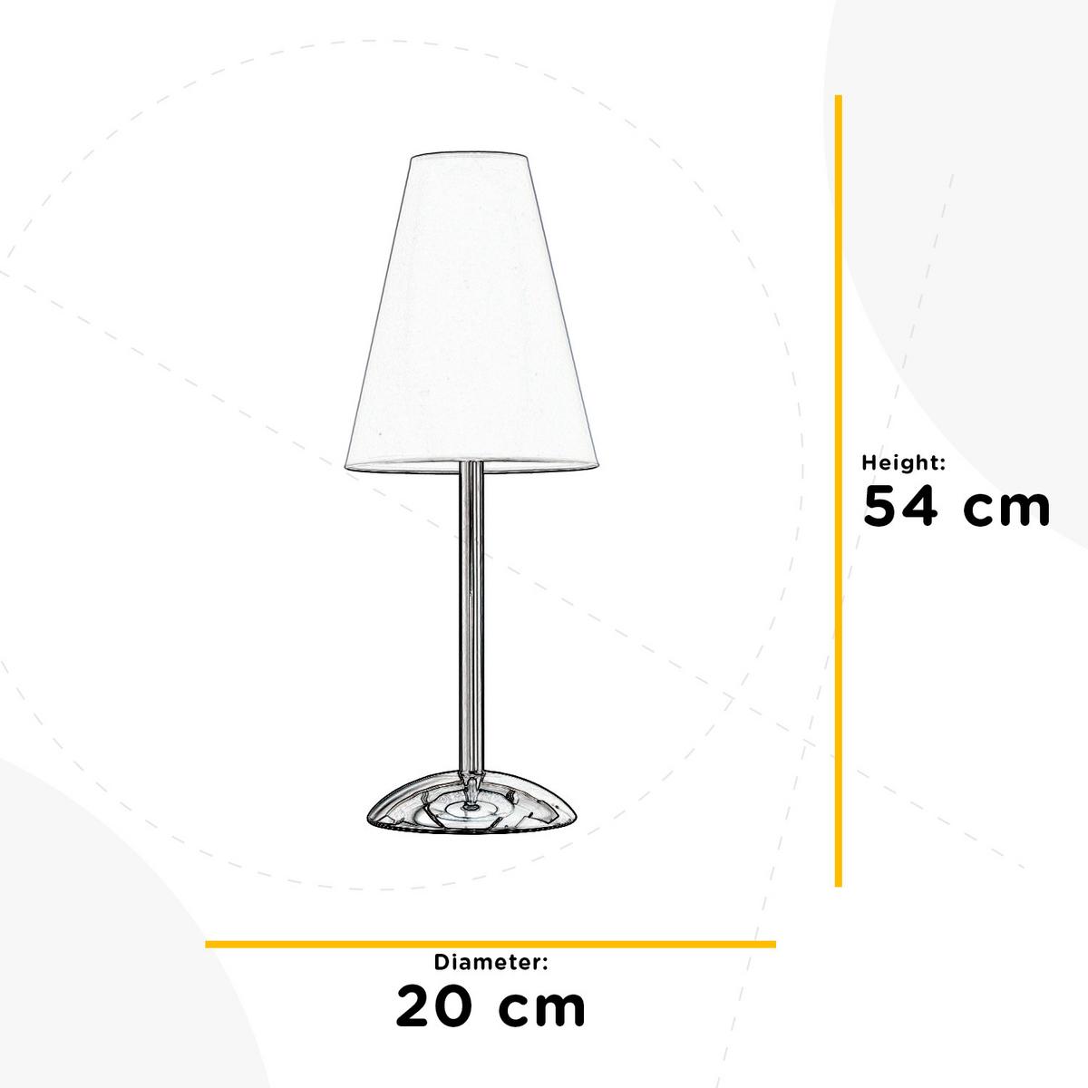 Tischleuchte 4917/lgg - Chromfarben/Grau, KONVENTIONELL, Textil/Metall (20/54cm)