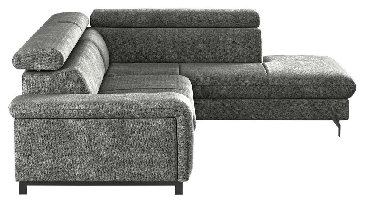 Ecksofa mit Bettkasten Emma Grau 262x215 cm - Schwarz/Grau, Textil (262/215cm) - MID.YOU