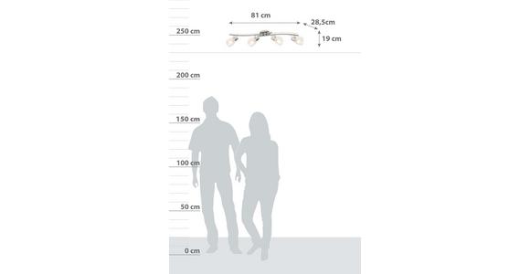 Strahler Dija 4-flammig Verstellbar L: 81 Cm - Klar/Chromfarben, KONVENTIONELL, Glas/Metall (81/28,5/19cm) - James Wood