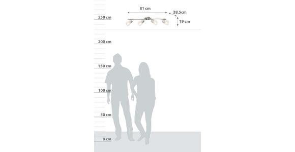 Strahler Dija 4-Flammig verstellbar L: 81 cm - Klar/Chromfarben, KONVENTIONELL, Glas/Metall (81/28,5/19cm) - James Wood