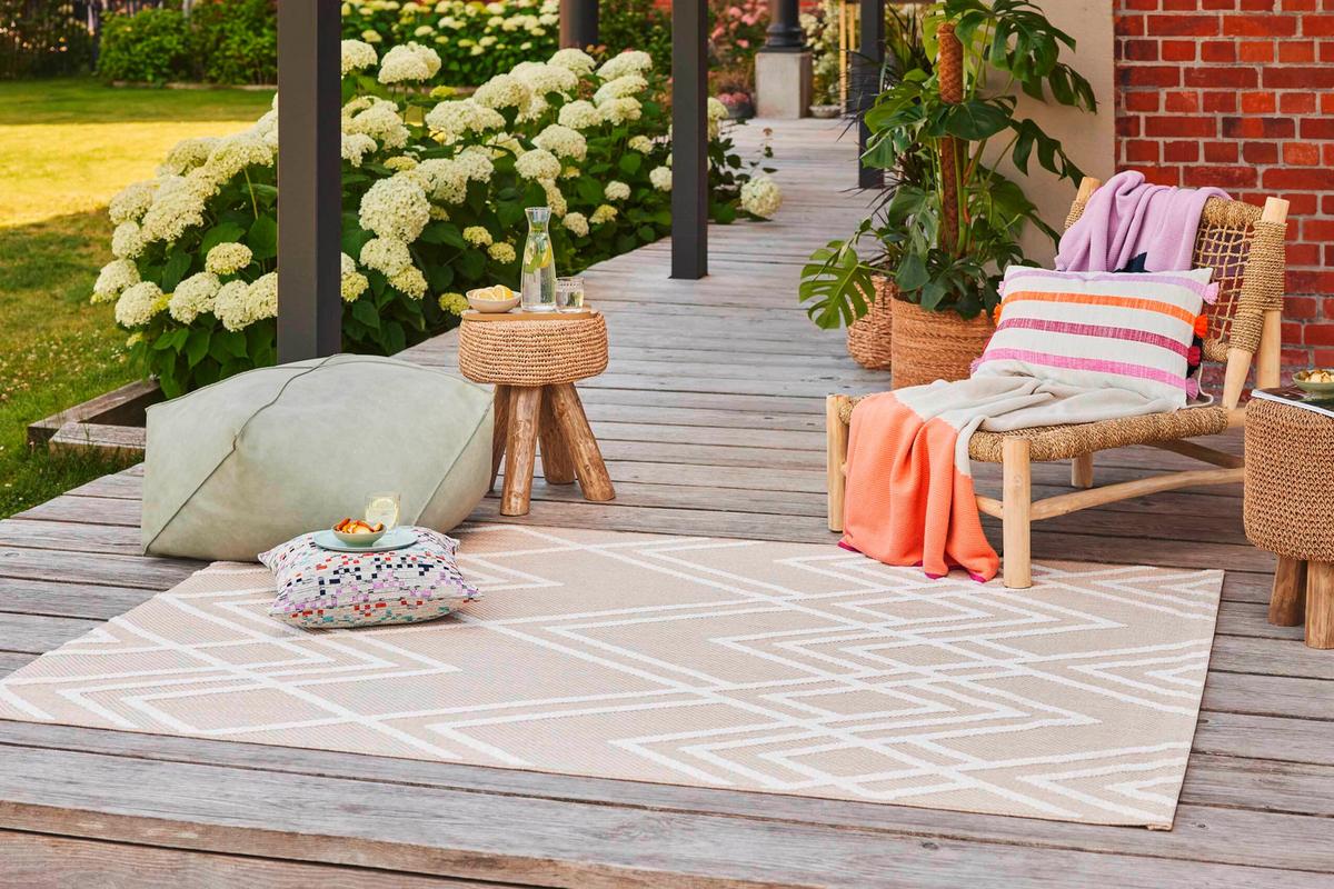 Outdoorteppich Creme/Weiß, BxL: ca. 160x225cm - Creme/Weiß, Design, Textil (160/225cm) - Esprit