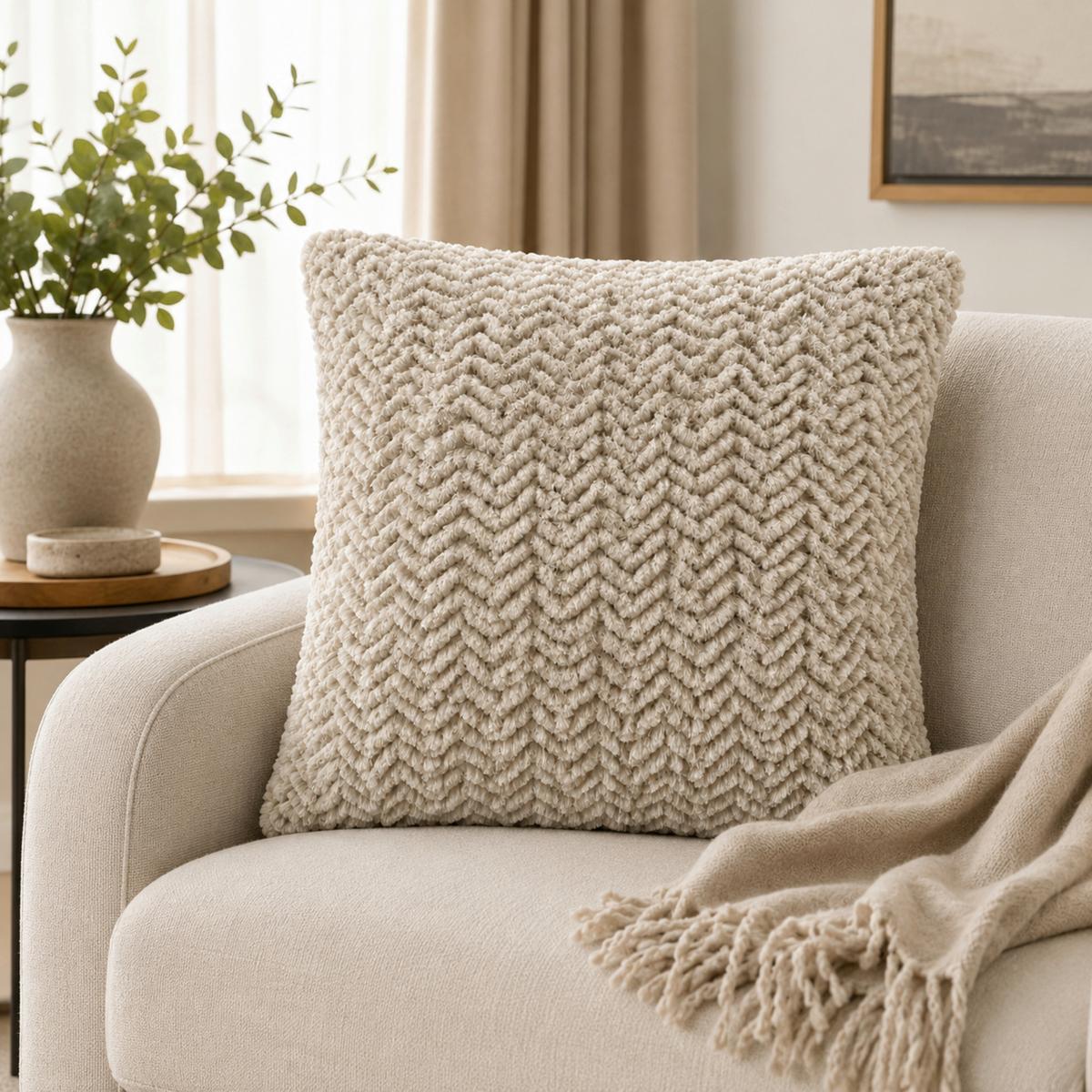 ZIERKISSEN OTTAWA - Beige, MODERN, Textil (45/45cm) - Luca Bessoni