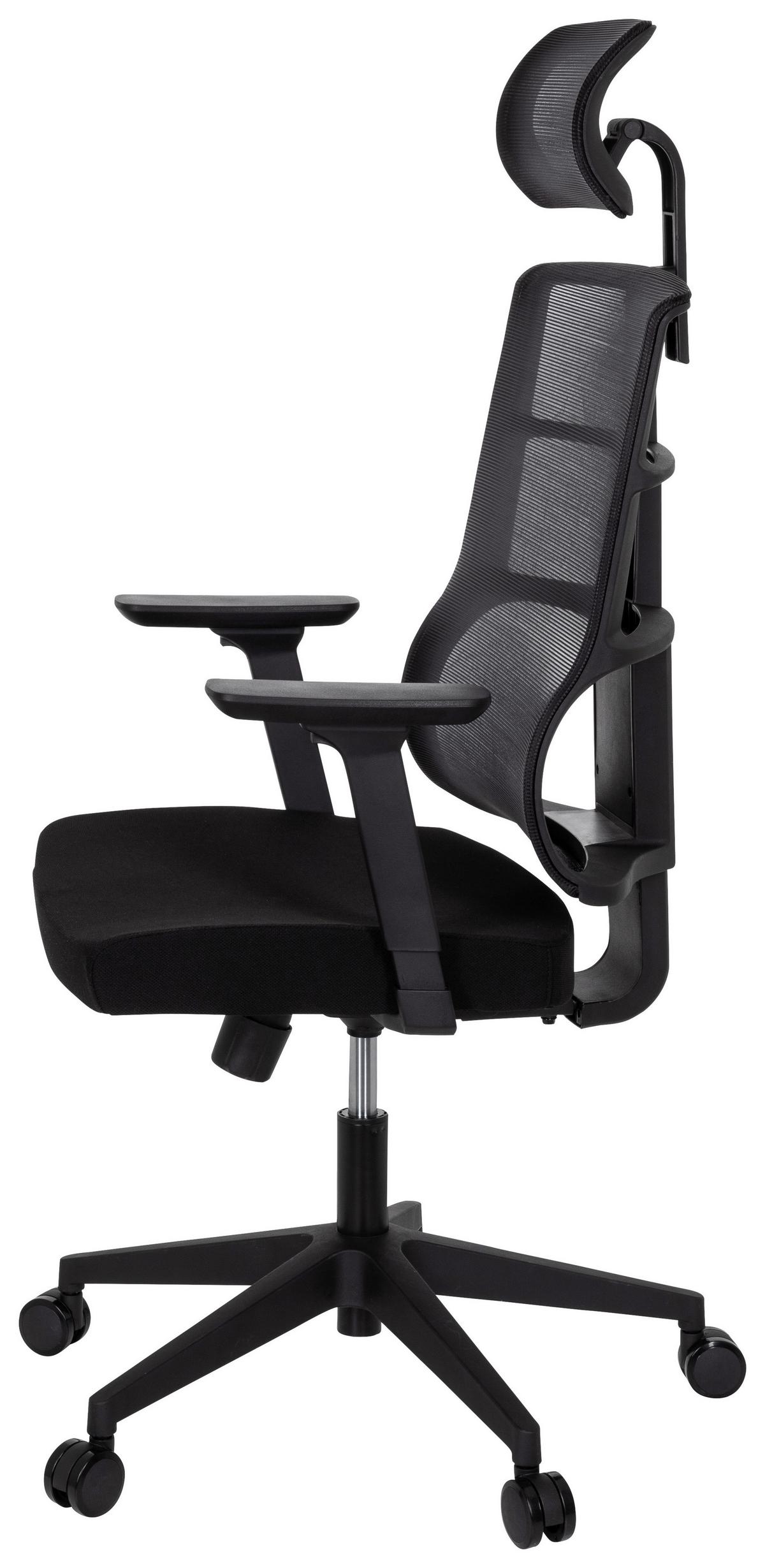 Drehstuhl Spinio Pro Schwarz - Schwarz, MODERN, Kunststoff/Textil (64/138/62cm) - MID.YOU