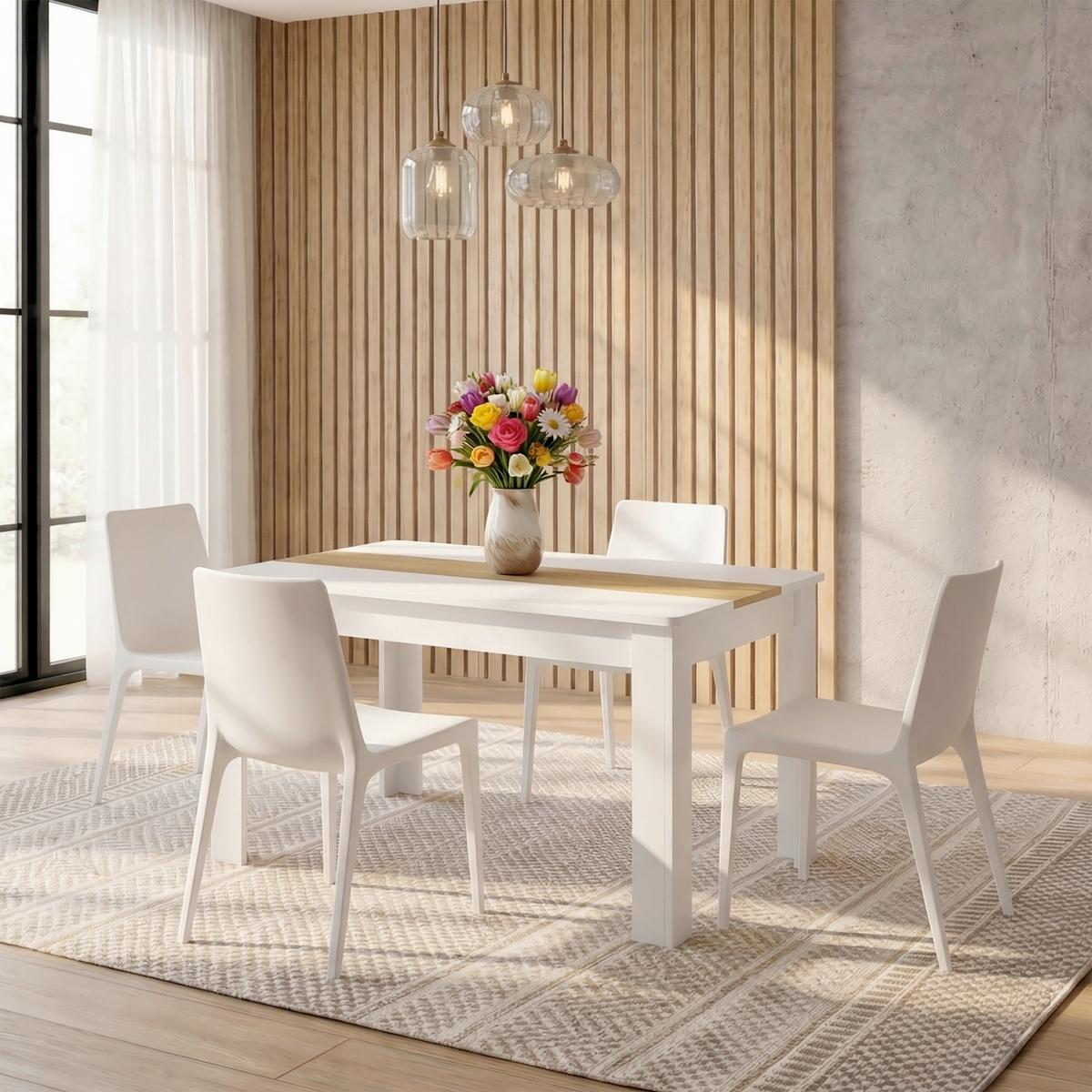 Esstisch Disalo Weiß/Honigeiche L: 115cm - Honigeiche/Weiß, MODERN, Holzwerkstoff (115/80/75cm) - MID.YOU
