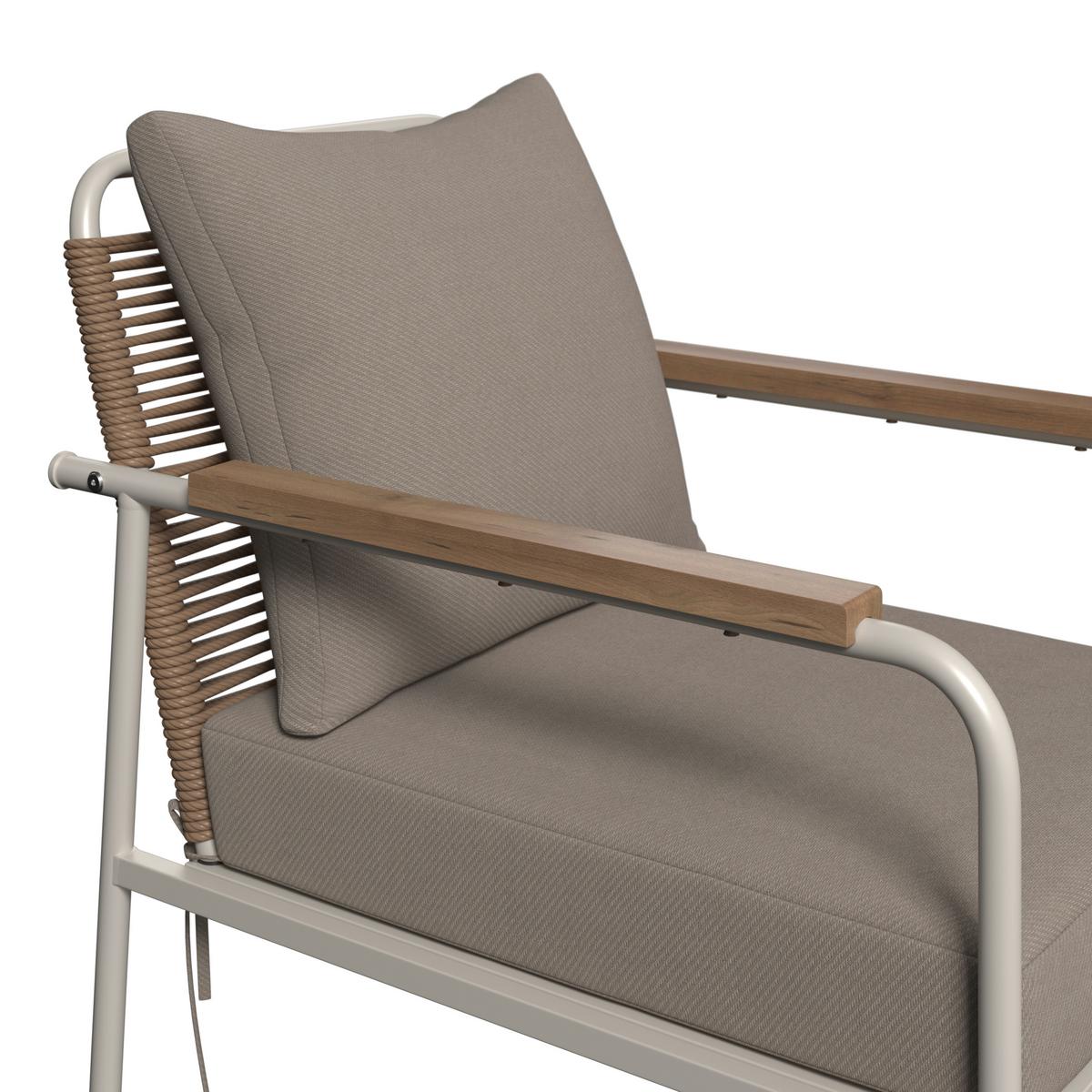 Loungegarnitur Portofino - Creme/Weiß, MODERN, Holz/Kunststoff (77/71/116cm) - Beldano