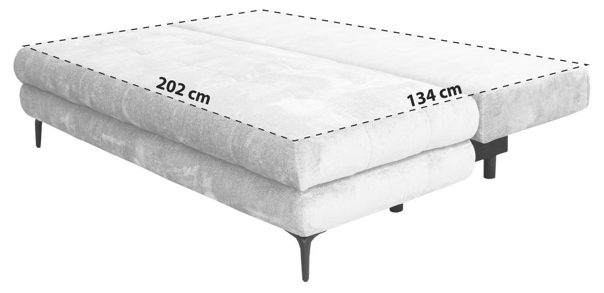 Rozkladacia pohovka PERLA, grafitový velúr - čierna/grafitová, Konventionell, kov/textil (203/94/96cm)