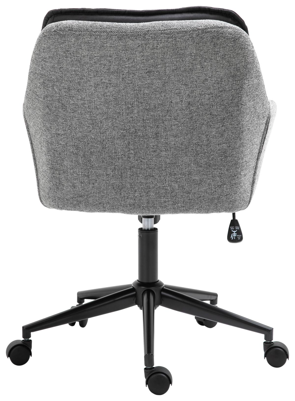 Drehstuhl Lukas - Schwarz/Grau, MODERN, Kunststoff/Textil (64/92/62cm) - MID.YOU