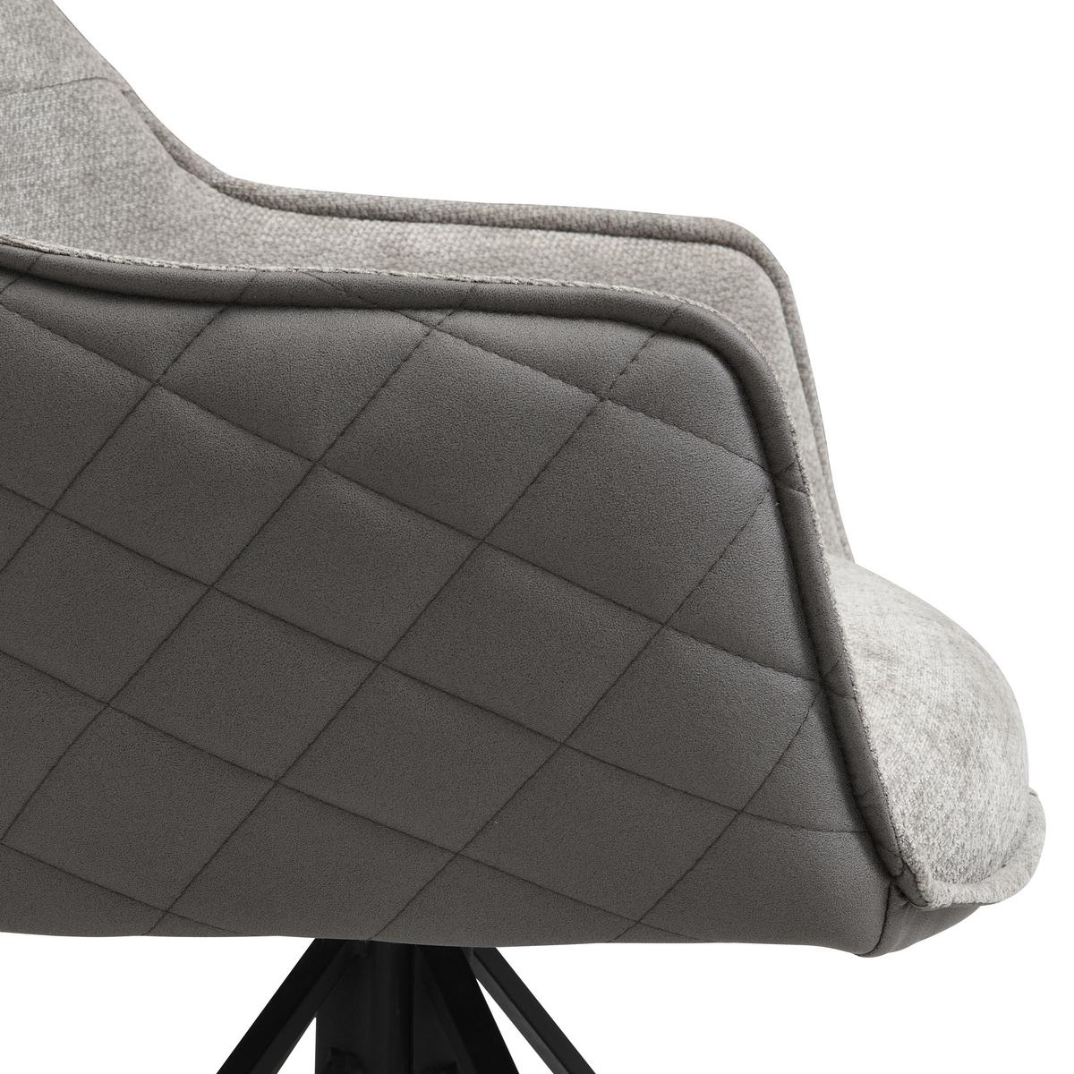 Armlehnstuhl Aurelia Dunkelgrau/Schwarz B: 57 cm - Dunkelgrau/Schwarz, MODERN, Textil/Metall (57/82/61cm) - Livetastic