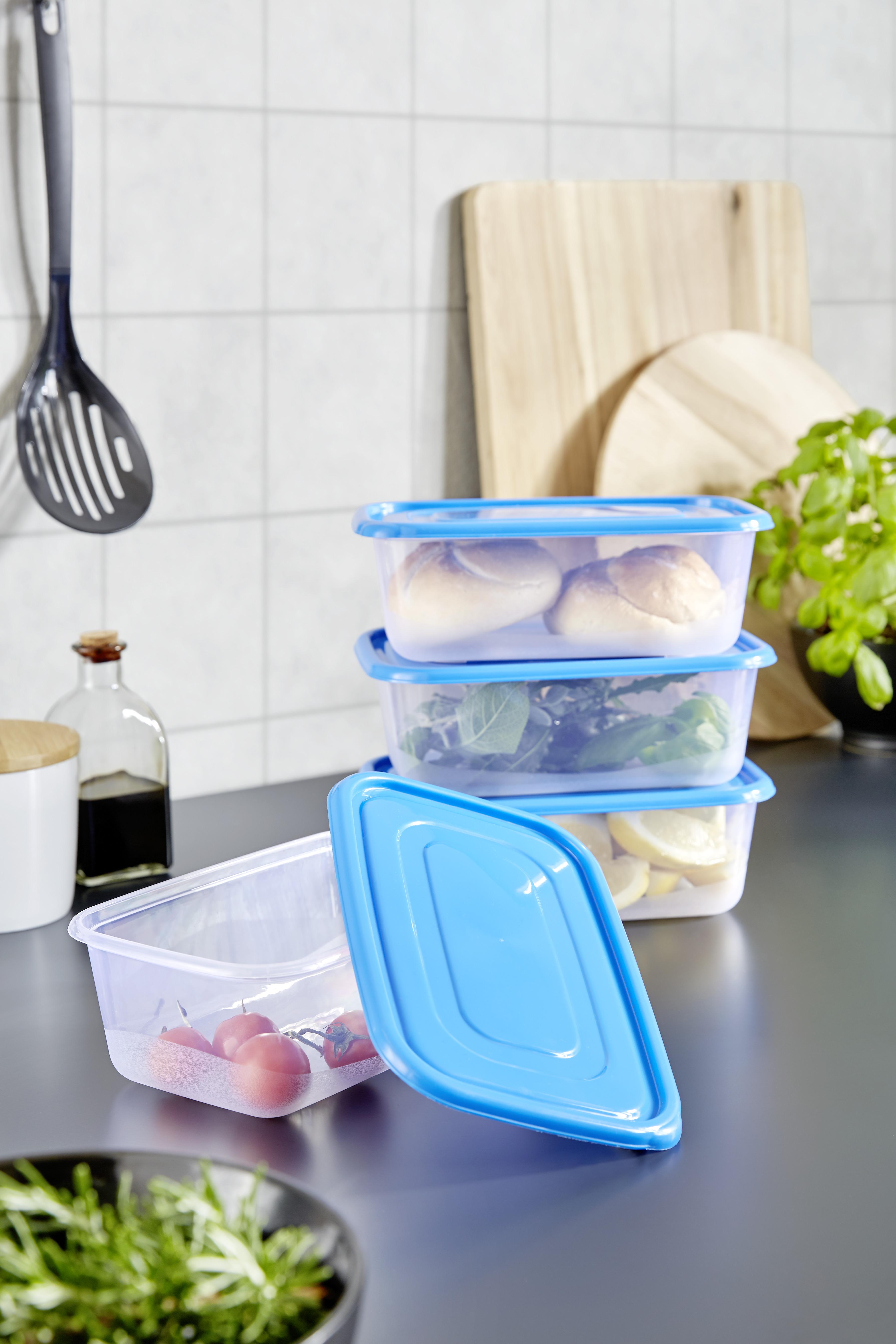 Frischhaltedosen 4er-Set Jack, Mikrowellengeeignet - Blau/Transparent, KONVENTIONELL, Kunststoff - Homezone