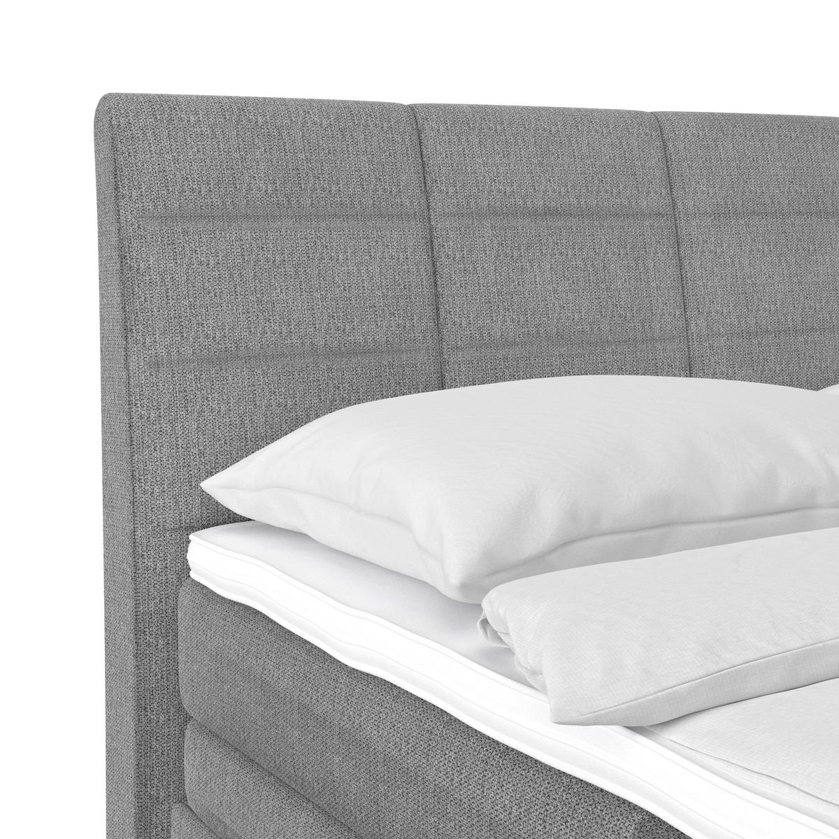 Boxspringbett Libra - Titanfarben/Schwarz, KONVENTIONELL, Textil (160/200cm)