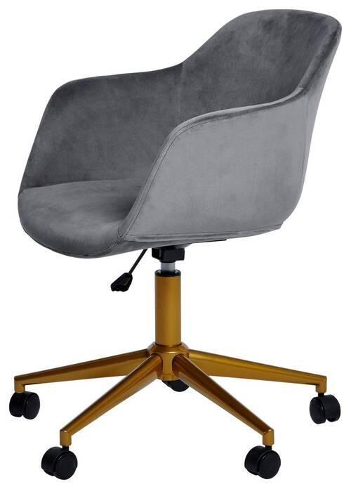 Drehstuhl Shell Worx - Goldfarben/Grau, MODERN, Kunststoff/Textil (56,5/59/78-87cm) - Livetastic