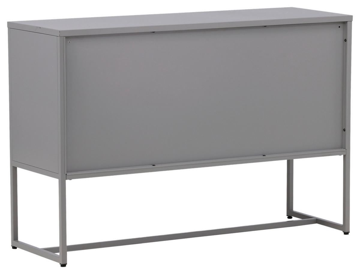 Sideboard Malla - Hellgrau, Design, Metall (120/80/40cm) - Livetastic