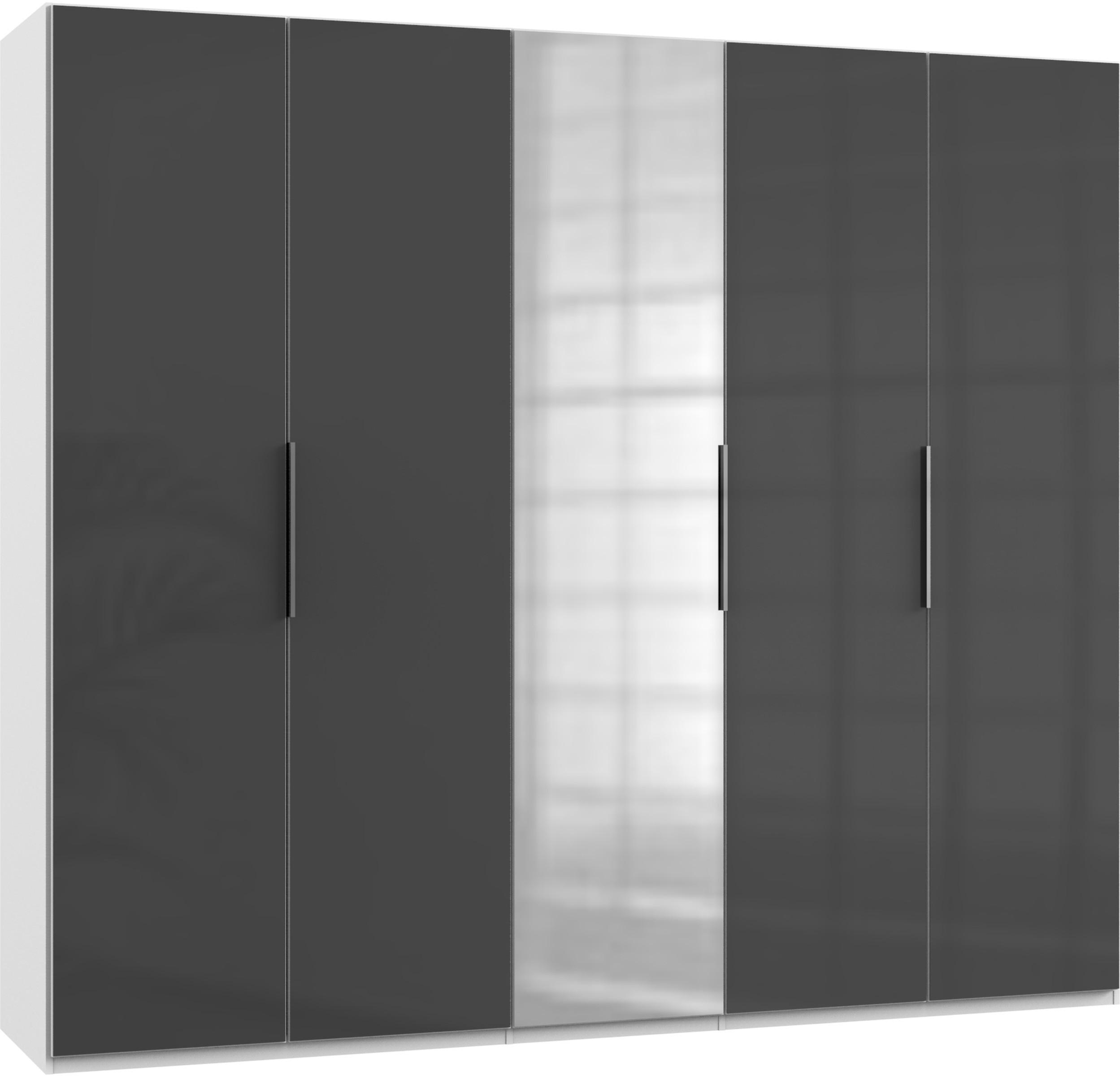 Drehtürenschrank 250cm Level, Grau/weiß - Weiß/Grau, MODERN, Glas/Holzwerkstoff (250/216/58cm) - MID.YOU