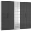 Drehtürenschrank 250cm Level, Grau/weiß - Weiß/Grau, MODERN, Glas/Holzwerkstoff (250/216/58cm) - MID.YOU