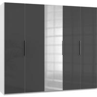 Drehtürenschrank 250cm Level, Grau/weiß - Weiß/Grau, MODERN, Glas/Holzwerkstoff (250/216/58cm) - MID.YOU