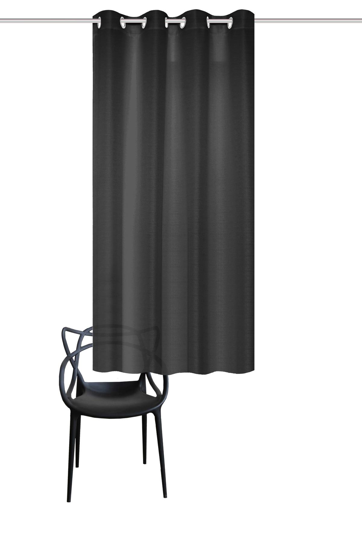 Ösenvorhang Benoga - Schwarz, Basics, Textil (135/175cm)