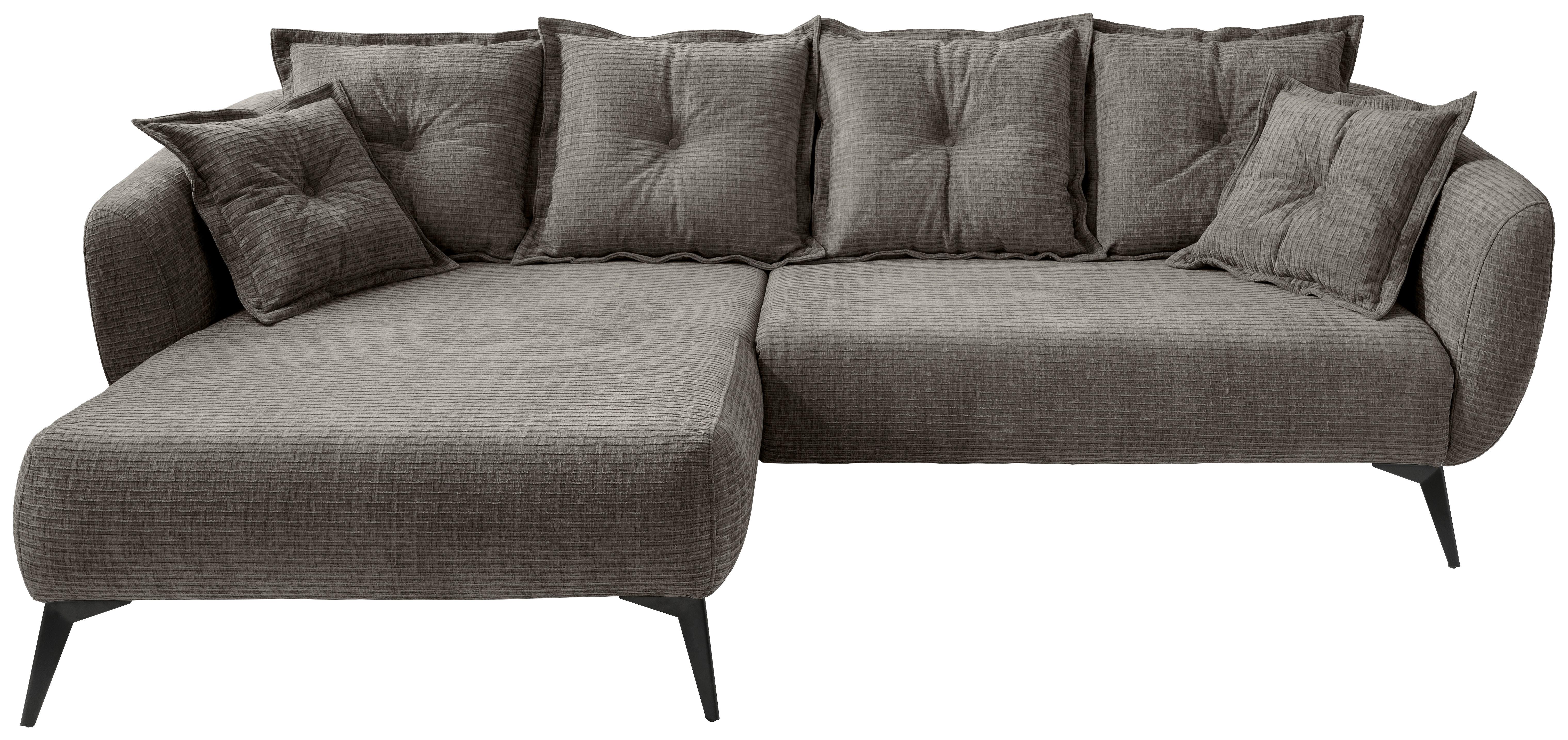Ecksofa Baggio Graubraun S: 162x277 Cm - Graubraun/Schwarz, MODERN, Textil (162/277cm) - Livetastic