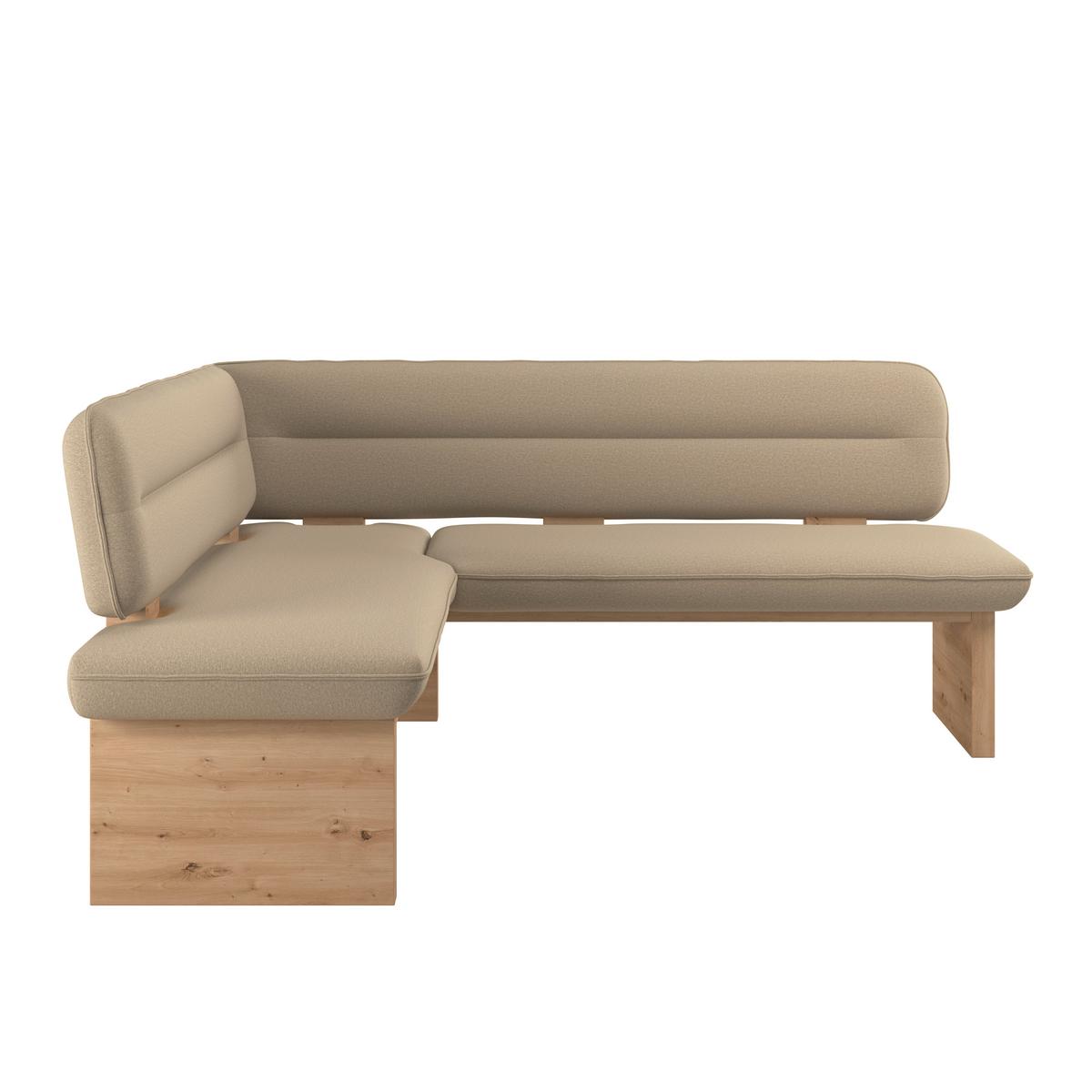 Eckbank Beluna Ii Webstoff Beige, B: 170cm - Eichefarben/Beige, KONVENTIONELL, Holz/Textil (170/232cm) - James Wood