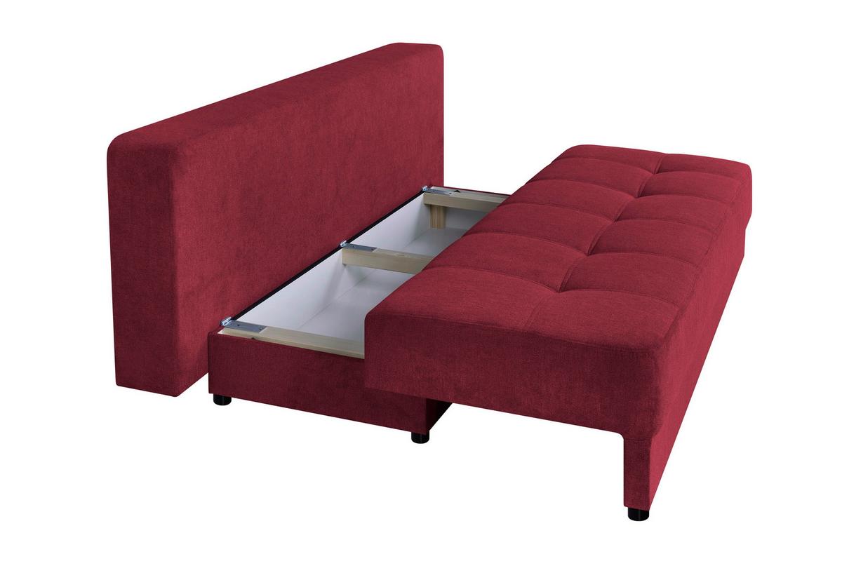 Schlafsofa Toni Beere B: 200 cm - Beere/Schwarz, Design, Holzwerkstoff/Textil (200/90/103cm) - P & B
