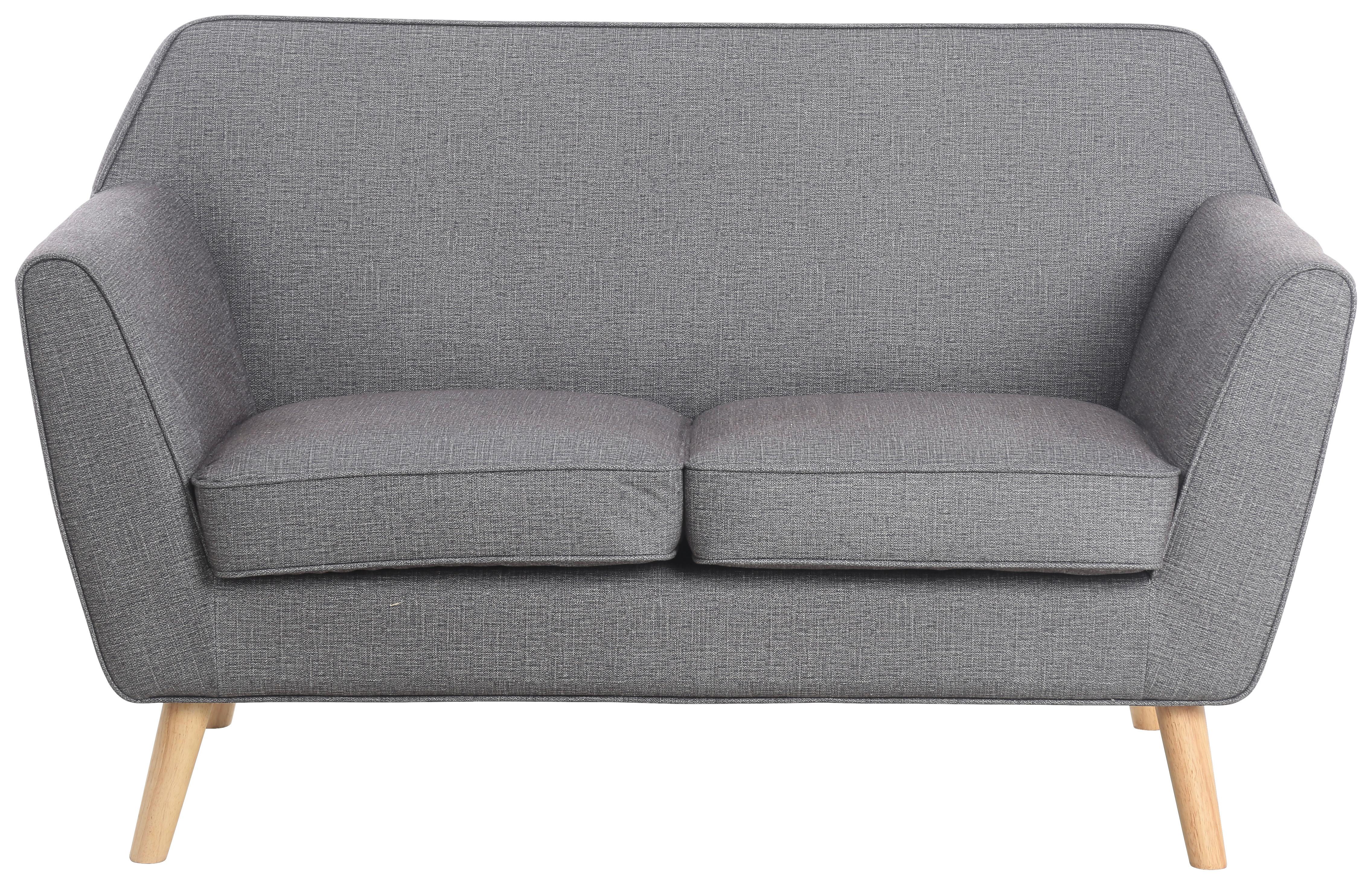 2-Sitzer-Sofa Lara Dunkelgrau Leinenoptik