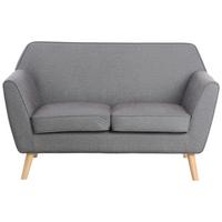 2-Sitzer-Sofa Lara Dunkelgrau Leinenoptik - Dunkelgrau/Naturfarben, KONVENTIONELL, Holz/Textil (138/83/79cm) - P & B