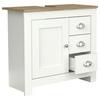 Waschbeckenunterschrank Balusa Weiß/Eiche Dekor B:65cm - Honigeiche/Eichefarben, MODERN, Holzwerkstoff (65/58/30cm) - MID.YOU
