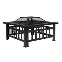 Feuerstelle Ø ca. 81 cm inkl. Schürhaken - Schwarz, Basics, Metall (81/45/81cm)