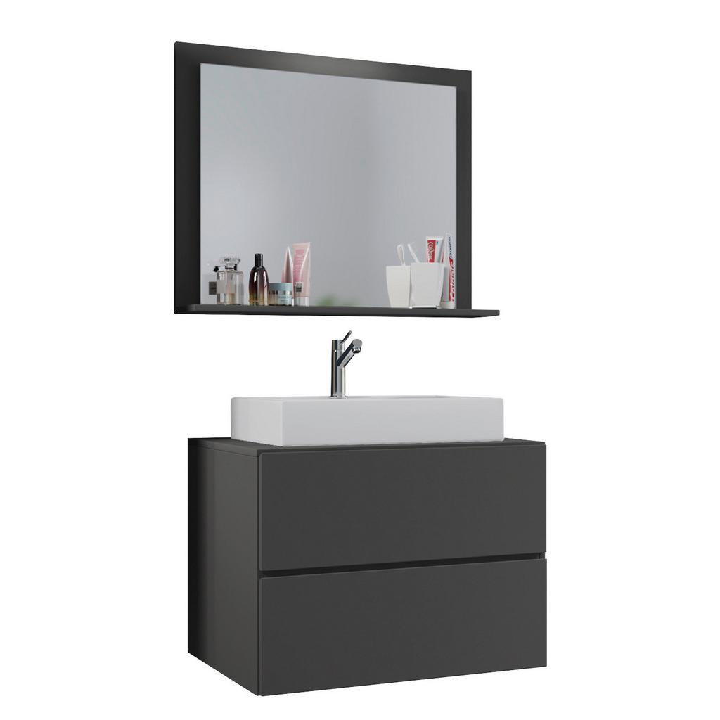 Badmöbel-Set 3--Teilig. Lendas B: 80 cm Anthrazit