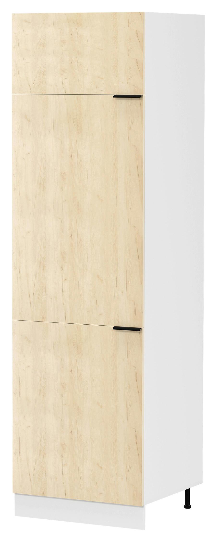 GESCHIRRSCHRANK FASOLA - Honigeiche/Weiß, Trend, Holzwerkstoff/Kunststoff (60/207/57cm) - MID.YOU
