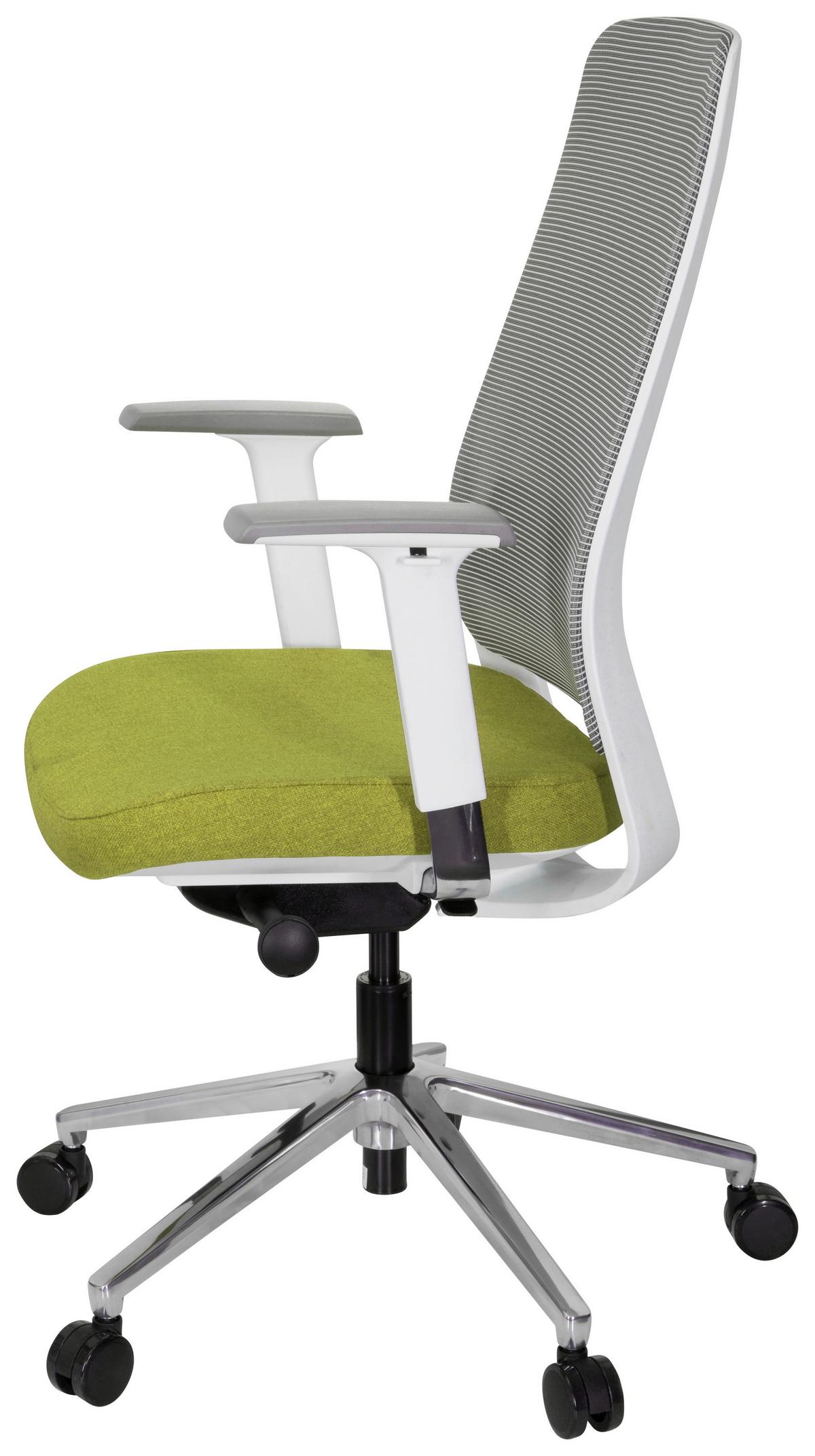 Drehstuhl Chiaro T2 White Grau/grün/weiß - Weiß/Grau, MODERN, Kunststoff/Textil (67/118/63cm) - MID.YOU