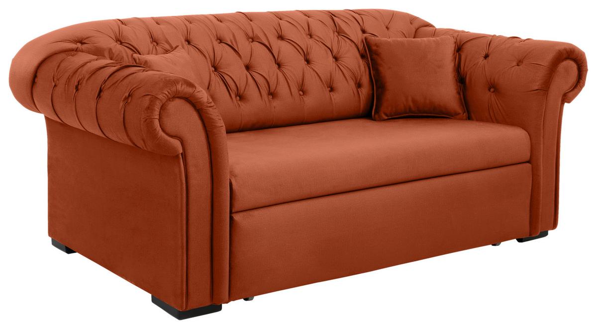 Schlafsofa Cupido - Rostfarben/Schwarz, Design, Textil (213/86/99cm) - MID.YOU