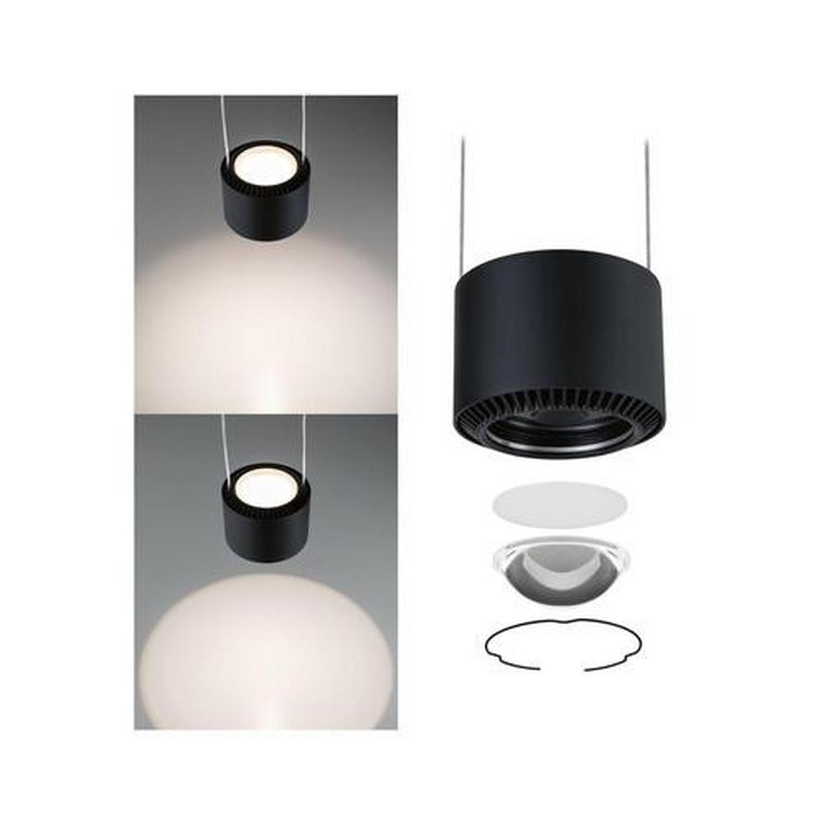 Schienensystem Urail Hängeleuchte 94972 Schwarz - Schwarz, Design, Metall (8,5cm) - Paulmann