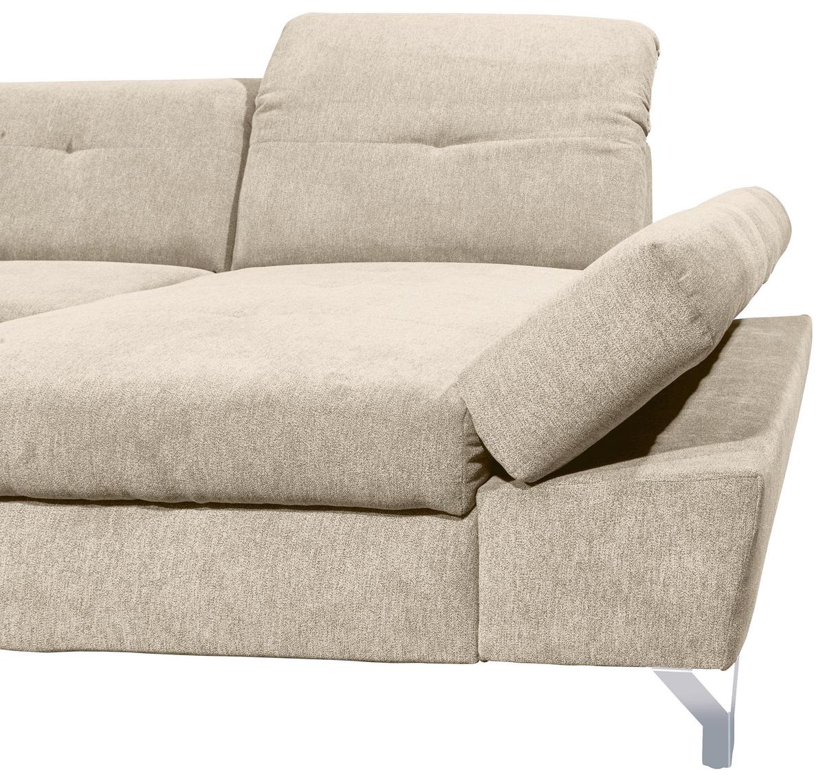 Ecksofa Melfi Sandfarben U: 245 cm - Sandfarben/Silberfarben, MODERN, Textil (245/350/168cm) - MID.YOU