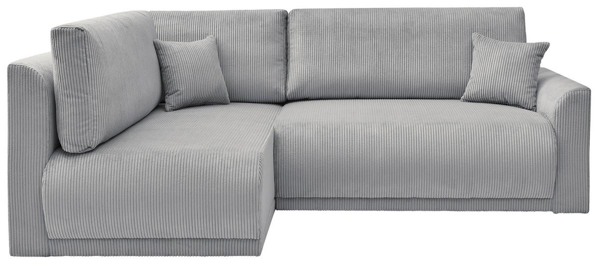 Rohová sedačka KIM L160, oboustranná, šedý manšestr - šedá/černá, Moderní, dřevo/textil (233/160cm)