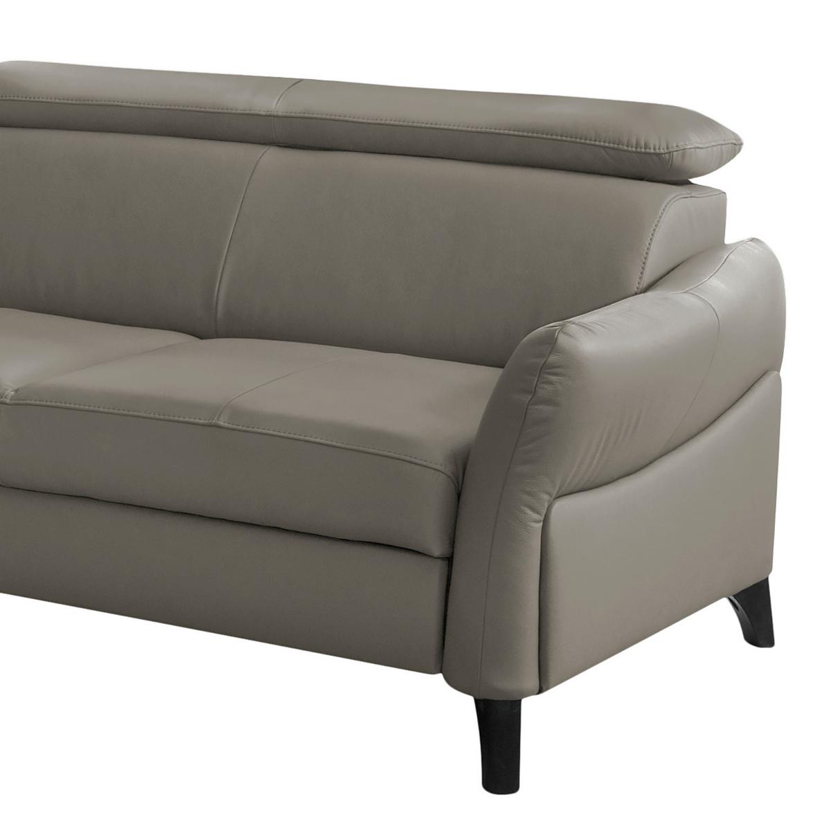 Ecksofa Note New Teilleder Schlammfarben 199x244 - Schlammfarben/Schwarz, Design, Leder/Textil (199/244cm) - Livetastic