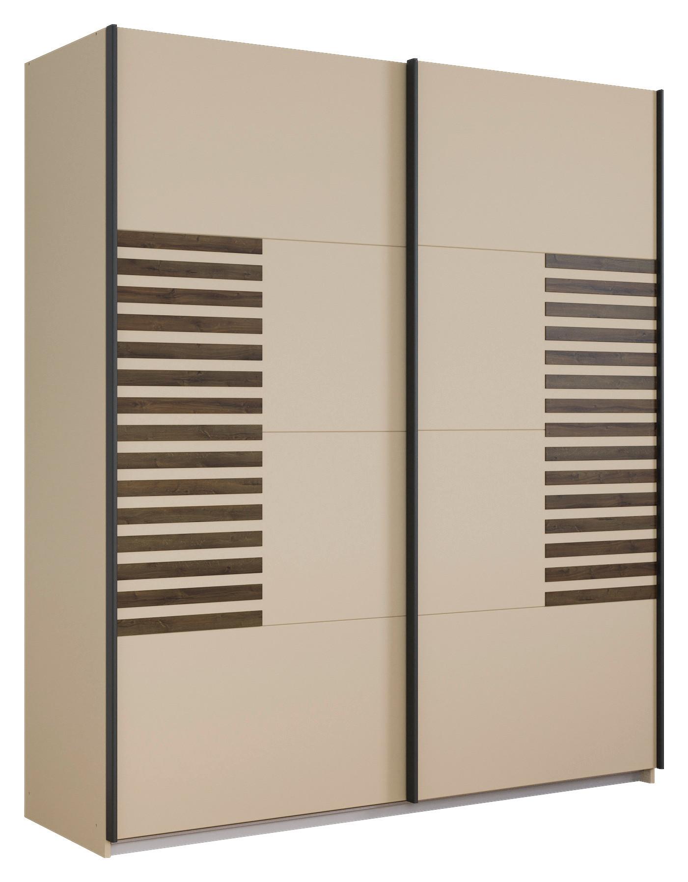 Schwebetürenschrank Barea Champagner Eiche Dekor - Eiche dunkel/Champagner, MODERN, Holzwerkstoff (181/210/62cm) - Rauch Möbel