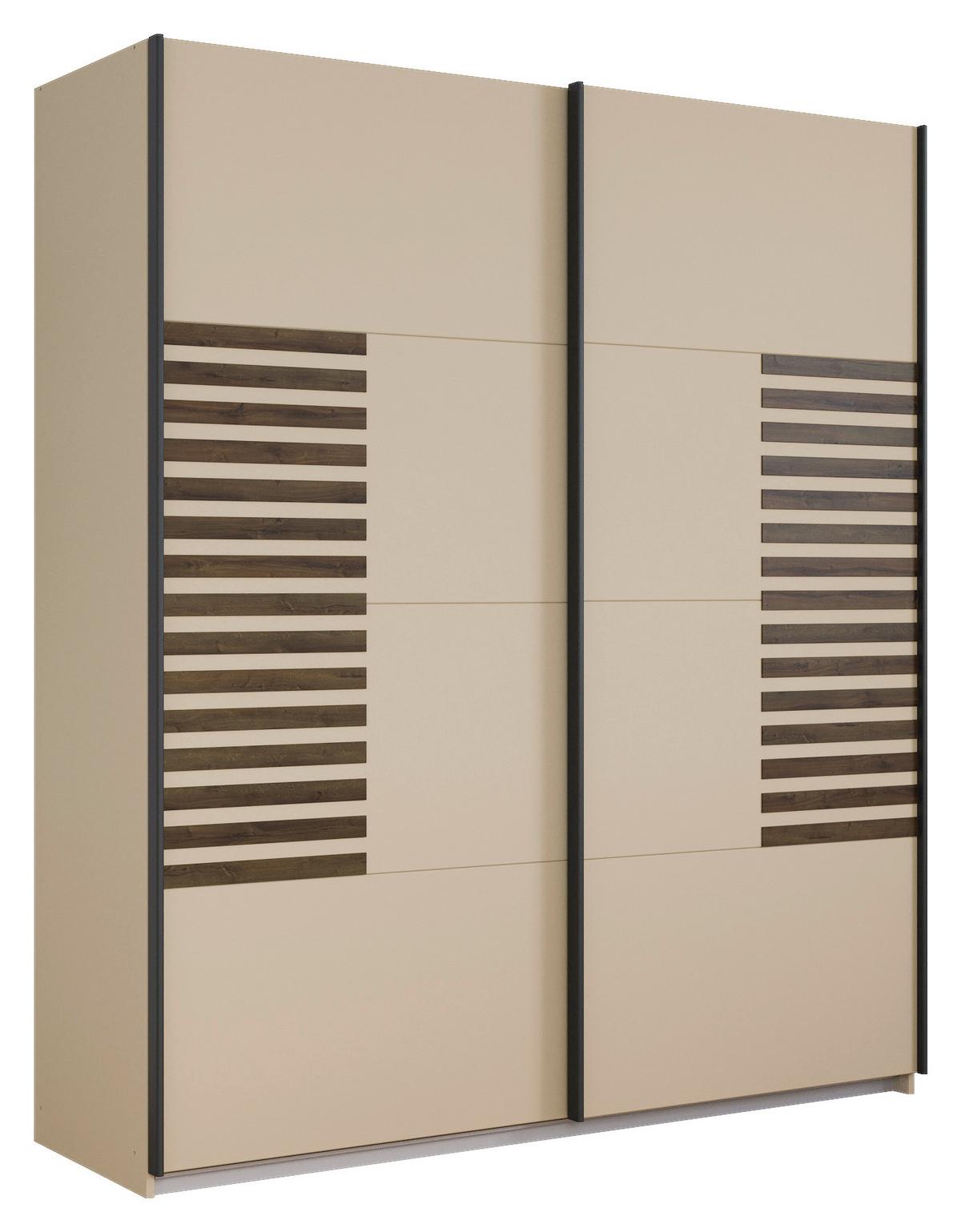 Schwebetürenschrank Barea Champagner Eiche Dekor - Eiche dunkel/Champagner, MODERN, Holzwerkstoff (181/210/62cm) - Rauch Möbel