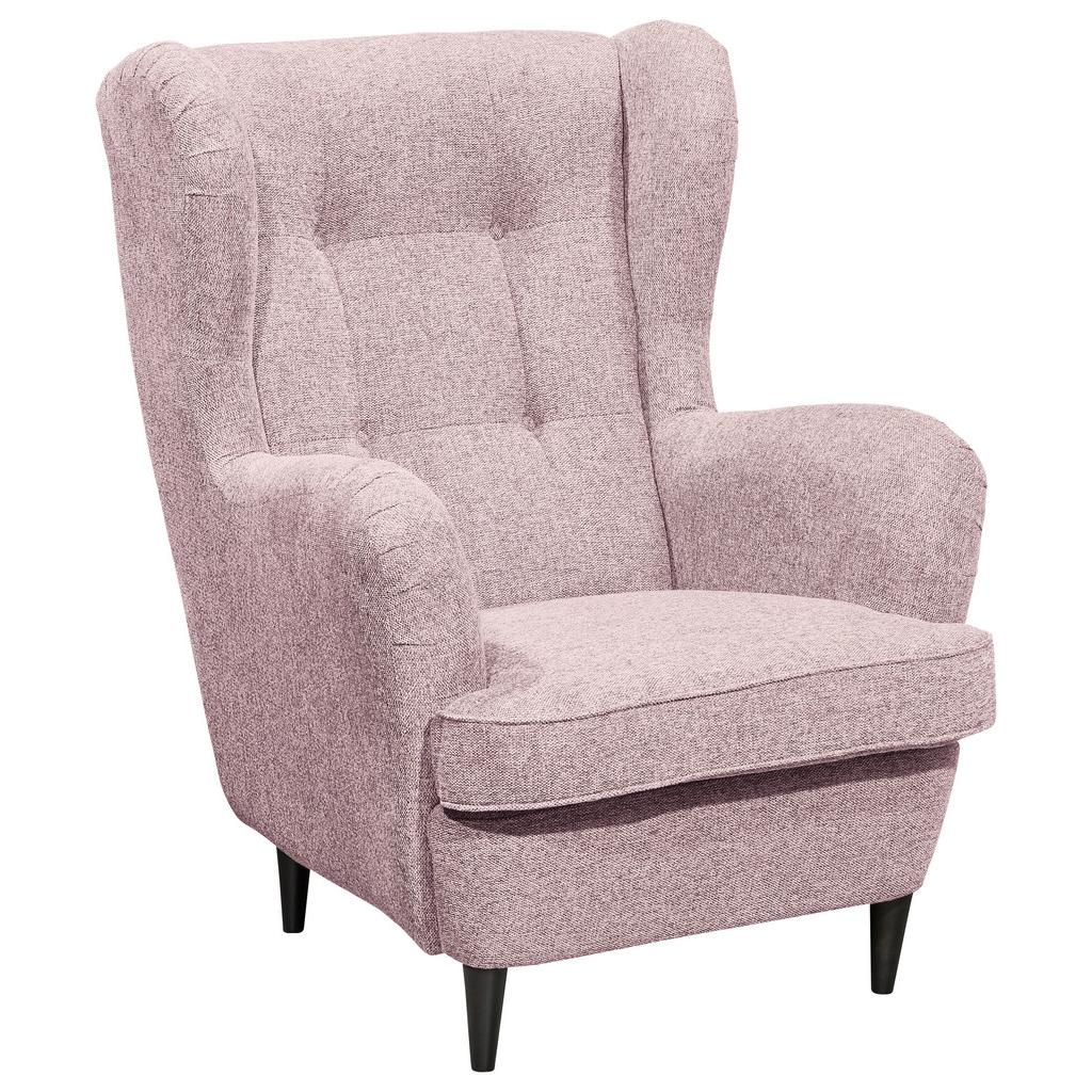 Ohrensessel Oskar Webstoff Flamingofarben