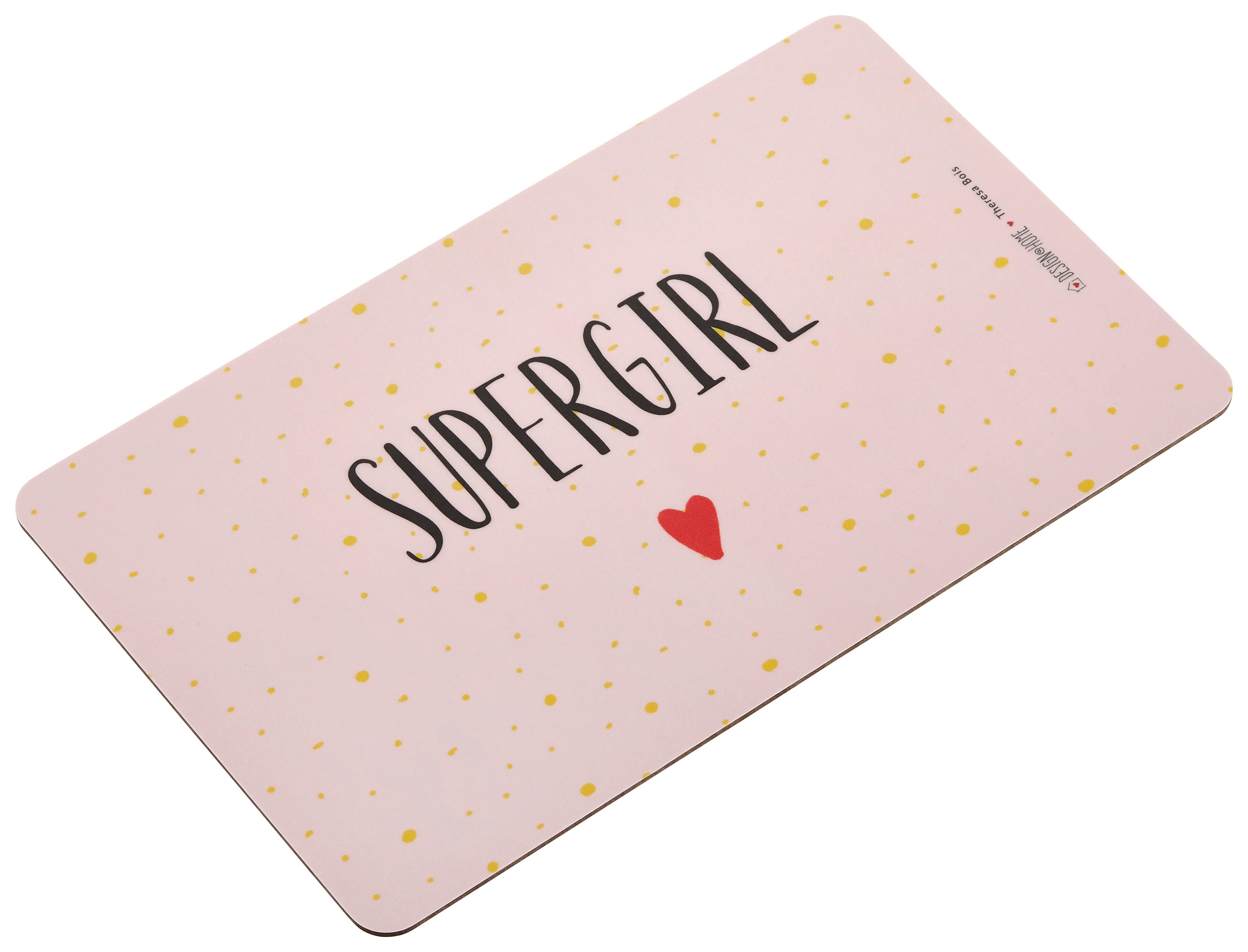 Kuchyňské prkénko Supergirl - růžová, Konvenční, plast (23,5/14,3/1,5cm)