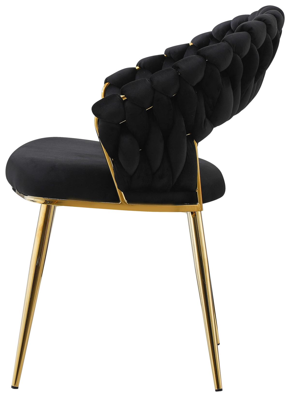 Armlehnstuhl-set Finesse 125 Schwarz - Goldfarben/Schwarz, Design, Kunststoff/Metall (61/82/60cm) - Kayoom