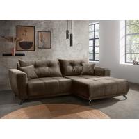 Ecksofa Restato, Braun S: 246x177 cm - Schwarz/Braun, MODERN, Textil (246/177cm) - MID.YOU