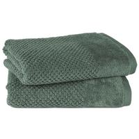 FROTTIERSET Popcorn 2er Set Dunkelgrün - Dunkelgrün, Basics, Textil (50/100/10cm)