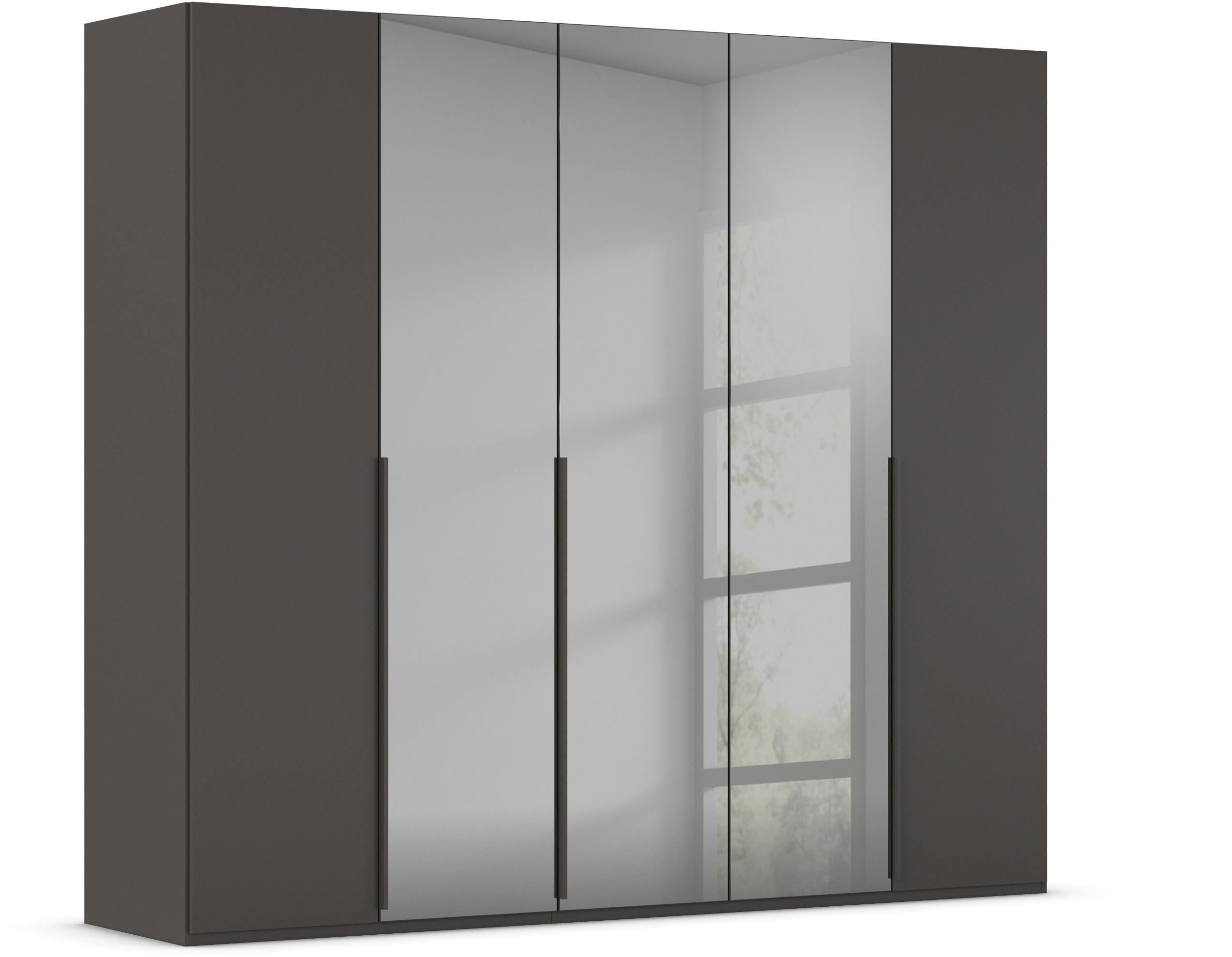 Drehtürenschrank Paola Graphitfarben/Grau B: 251 cm - Graphitfarben/Grau, Trend, Glas/Holzwerkstoff (251/223/61cm) - Rauch Möbel