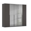 Drehtürenschrank Paola Graphitfarben/Grau B: 251 cm - Graphitfarben/Grau, Trend, Glas/Holzwerkstoff (251/223/61cm) - Rauch Möbel