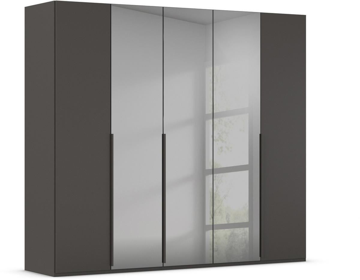 Drehtürenschrank Paola Graphitfarben/Grau B: 251 cm - Graphitfarben/Grau, Trend, Glas/Holzwerkstoff (251/223/61cm) - Rauch Möbel