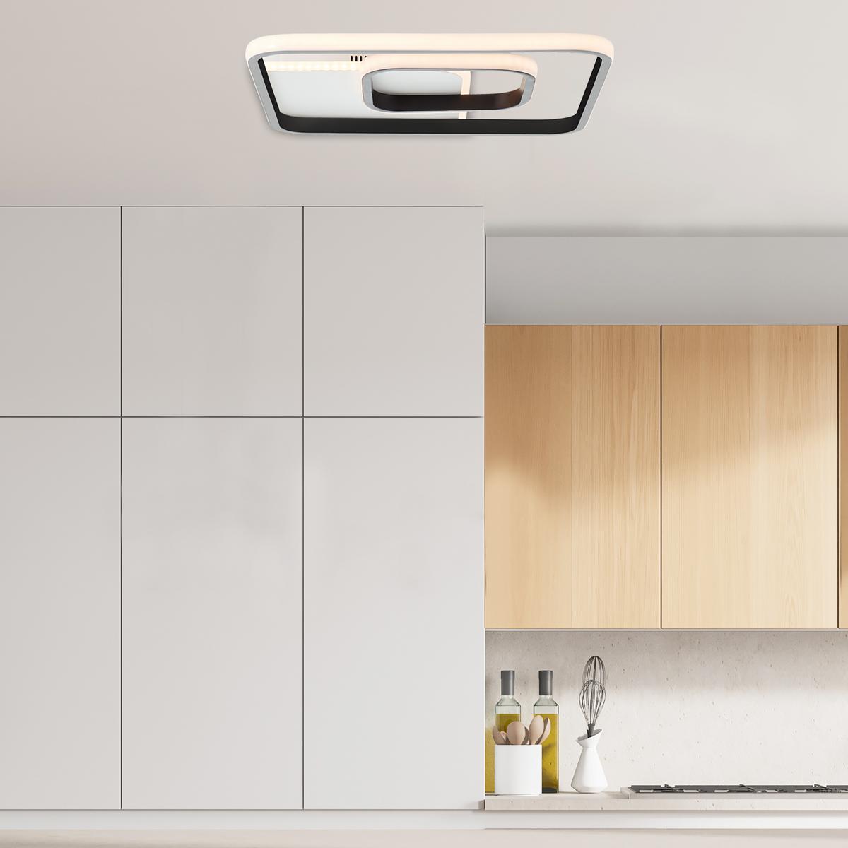 Led-deckenleuchte Merapi L: 40,4 Cm, 1-Flammig - Schwarz/Weiß, Design, Kunststoff/Metall (5,6/40,4/40,4cm) - Brilliant
