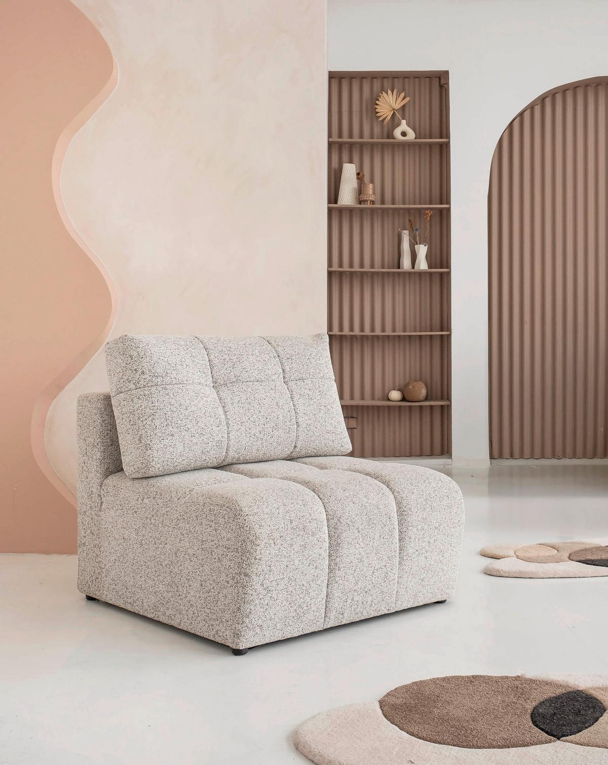 Sofaelement Lulu Taupe B: 96cm - Taupe/Schwarz, Design, Textil (96/94/96cm) - MID.YOU