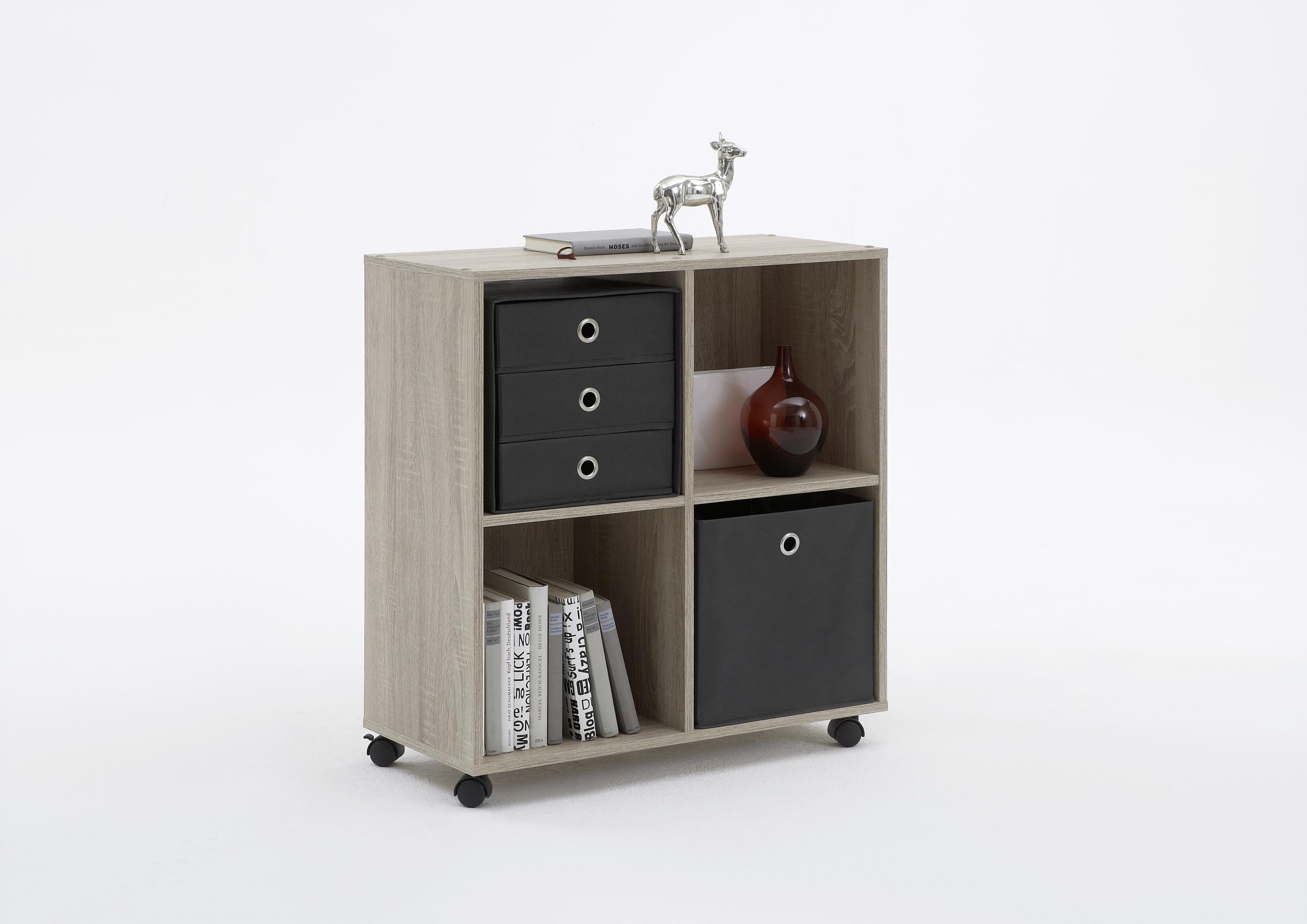 REGÁL SPRINT - farba duba, Modern, kompozitné drevo/plast (72/78/33cm)